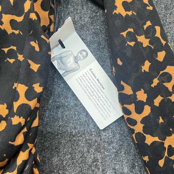 CRISTINA MARTINEZ/Nordstrom Ruched Print Top In Brown Bloom Smudge Size Medium - Picture 9 of 16